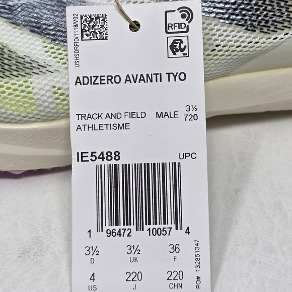 adidas Adizero Avanti TYO Track & Field Footwear White - IE5488 Men\'s Size 4 New main image 5